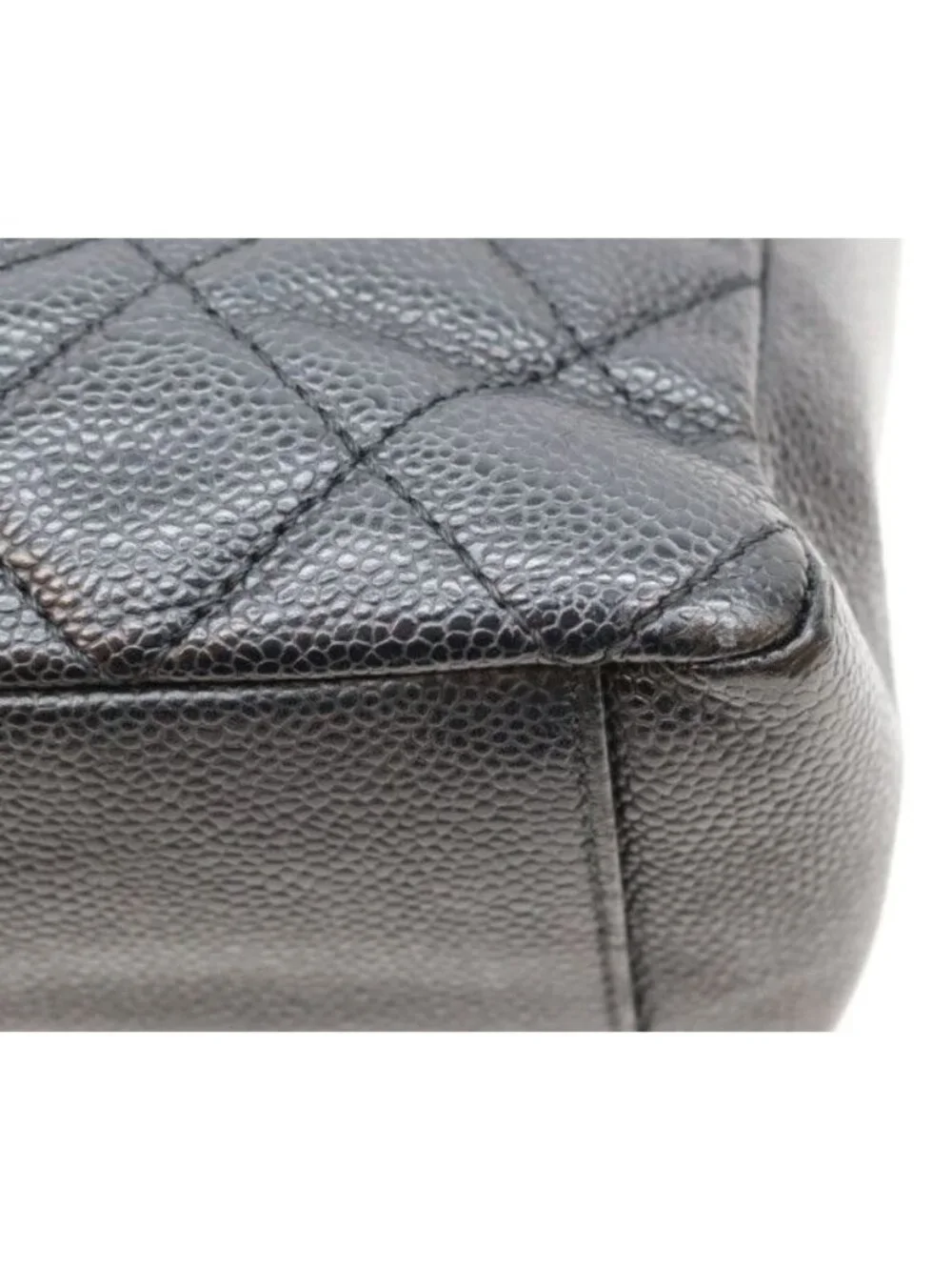 Chanel Black Caviar Silver Petite Shopping Tote PST
